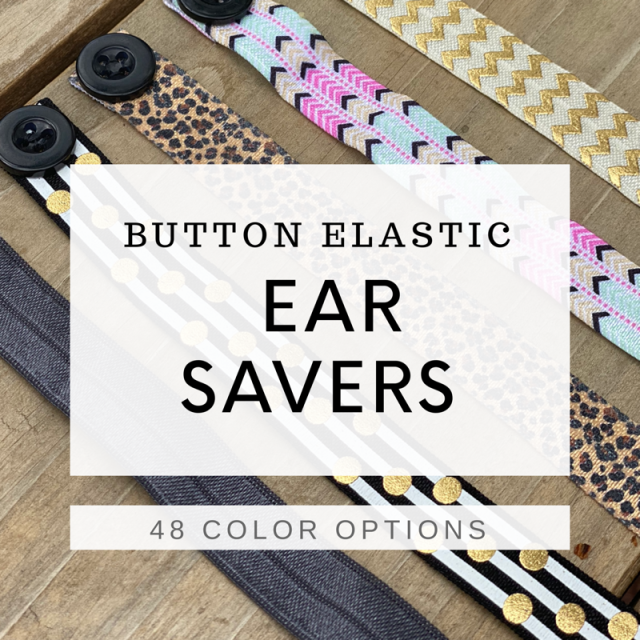 Elastic with Buttons Ear Savers Face Mask Extensions Headband with Button 