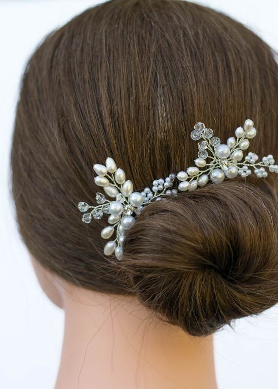 Real Pearl Hair Pins 2/pc- Vintage pearl spray Haircomb- pearl wedding hair  accessory- wedding hairpiece- hair clip pearl- H027
